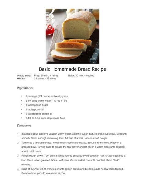 Image result for Basic Homemade Bread