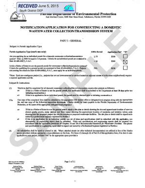 Fillable Online Plumbed System DEP Wastewater Application and Permit ...