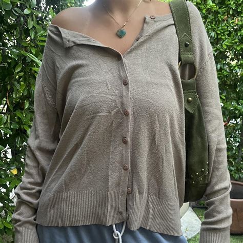Light brown cardigan!! Best fits s-l very versatile!... - Depop
