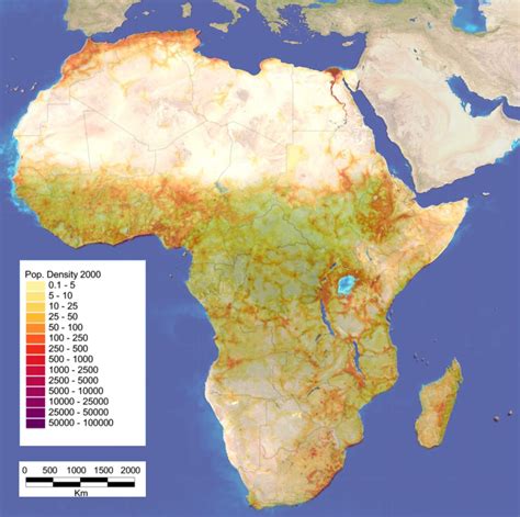 Africa Population Density Map Africa