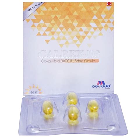 Calrex D3 60K - Strip of 4 Capsules : Amazon.in: Health & Personal Care
