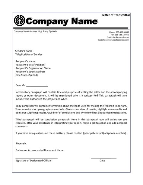 Letter of Transmittal - 40+ Great Examples & Templates ᐅ TemplateLab