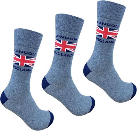 Sterling Product Premium 3 Pairs Unisex Rich Cotton Socks, British Gift ...