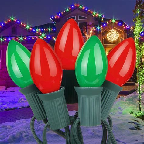 C7 Christmas String Lights, 25FT Vintage Ceramic Christmas String Light ...