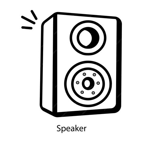 Premium Vector | A black and white drawing of a speaker that says speaker