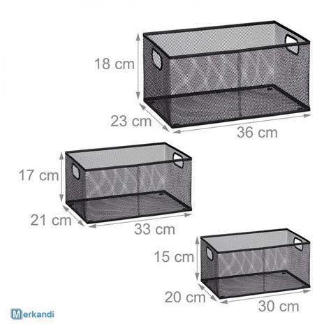 Versatile Set of 3 Metal Mesh Storage Baskets for Organizing Various ...