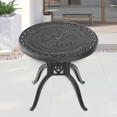 39.37-inch Cast Aluminum Patio Dining Table Aluminum-Frame Patio Tables ...