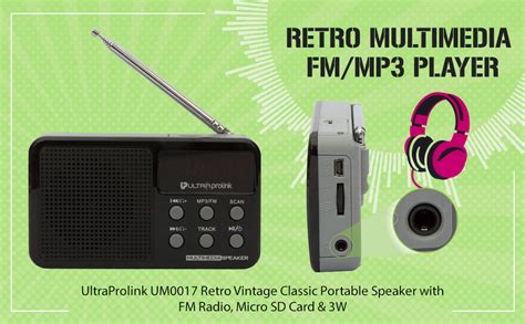 UltraProlink UM0017 Retro Vintage Classic Portable Speaker with FM ...