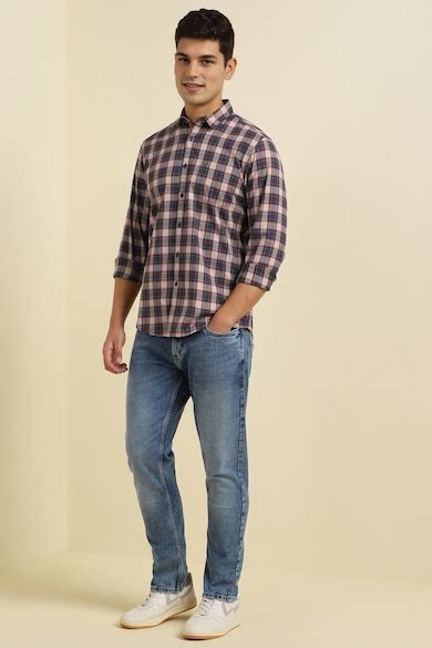 Buy Men Multi-Coloured Custom Fit Checked Full Sleeves Casual Shirt ...