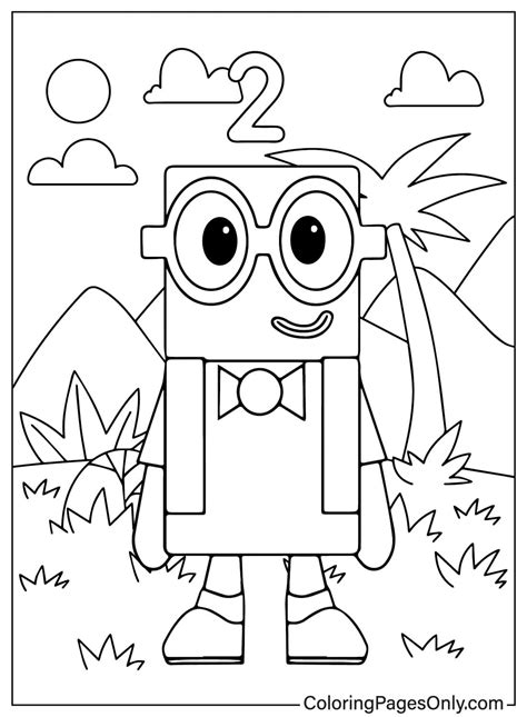 Numberblocks Number 2 Coloring Page