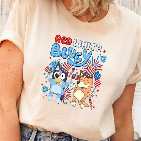 Bluey Red White Blue Shirt, Fourth Of July Shirt, Independence Day ...
