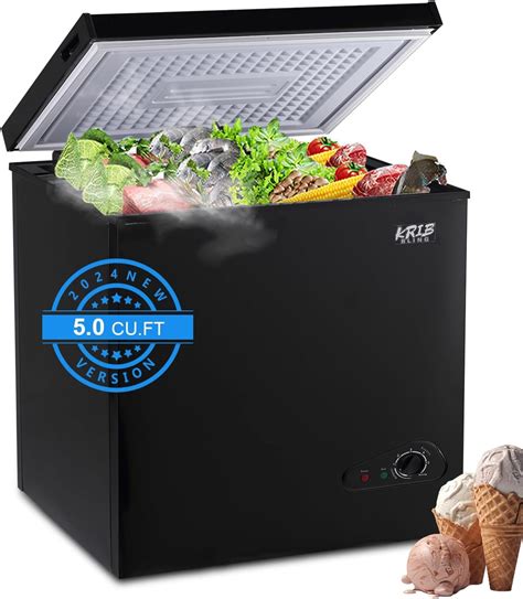 Amazon.com: Chest Freezer Small Freezer Black Deep Freezers 3.5 Cu.Ft Compact Freezer Free ...