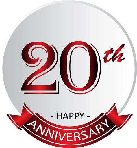 20th anniversary celebration label 13812431 PNG