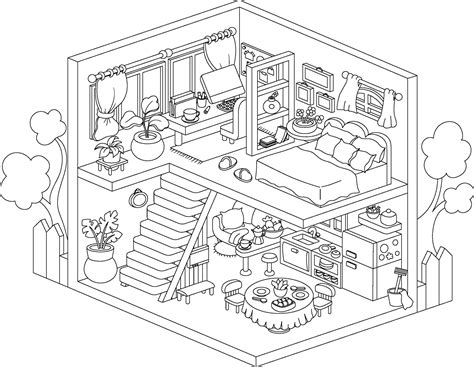 Inside House Coloring Pages Printable
