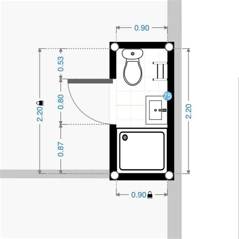 Small Bathroom Floor Plan with Toilet and Sink