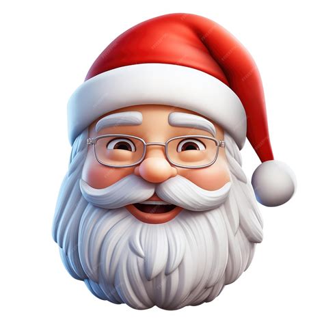 Premium Photo | Memoji emoji happy santa claus on white background
