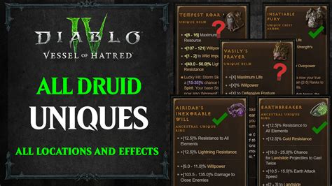 Diablo 4 All Druid Uniques and Where to Find Them - Fextralife
