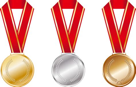 A clipart image featuring three medals: gold, silver, and bronze, each ...