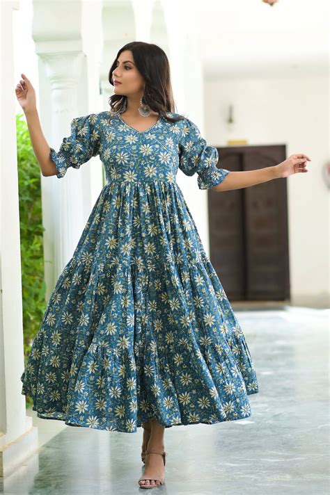 Floral Flower print Anarkali Dress - 42 / Ships within 2-3 weeks ...