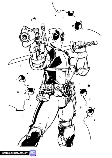 Coloring pages Deadpool - Free printable coloring pages