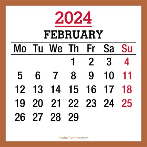 Feb Printable Calendar