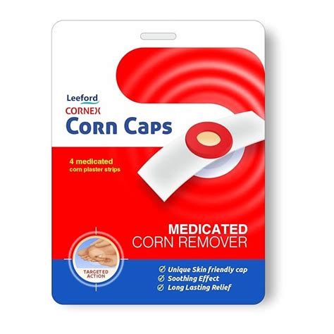 Leeford Cornex Corn Cap - 20 Strips | Medicated Corn Remover | Corn Cap ...