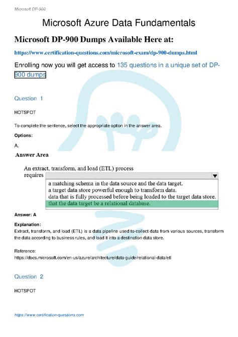 Dp-900-pdf - material - Microsoft Azure Data Fundamentals Microsoft DP ...