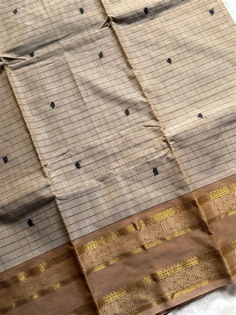 Checked Chettinadu Cotton Saree – Mini Kattam | House of Thansha