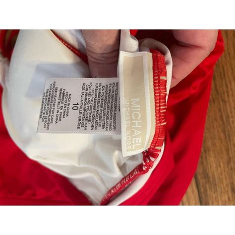 MICHAEL Michael Kors Women's Red Swimsuit-one-piece | Depop