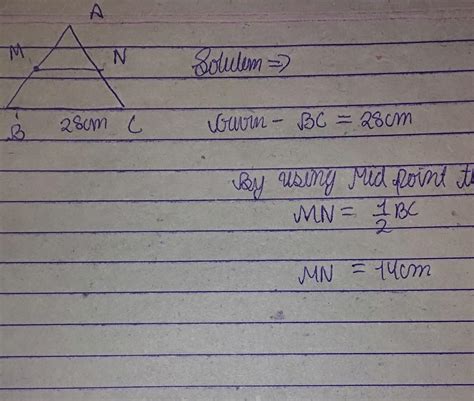 The length of line segment joining midpoints of two sides of a triangle ...