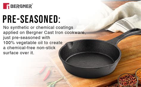 Buy BERGNER Eco Cast Iron 28cm Dosa Tawa, for Healthy Cooking, Pre ...