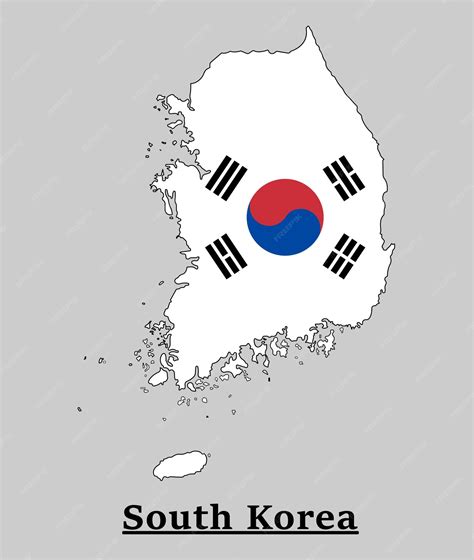 Premium Vector | South korea national flag map design, illustration of south korea country flag ...