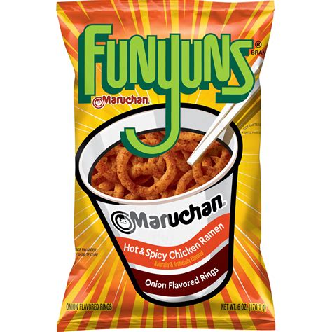 (2 pack) Funyuns Hot & Spicy Chicken Ramen Onion Flavored Rings, 6 oz ...