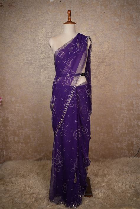 Vintage Buta Work Fancy Bandhani Saree (With Runing Blouse) – Odhani By SRN