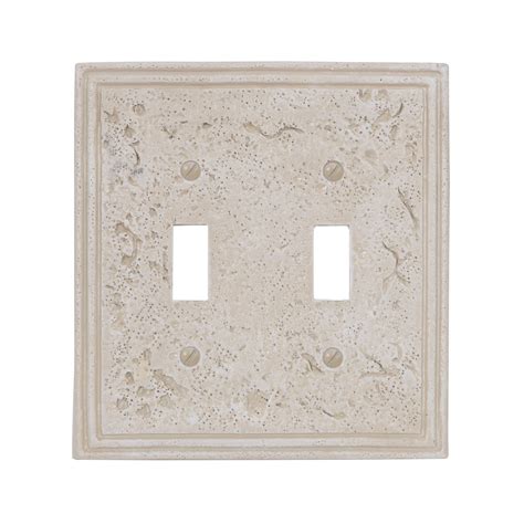 Amertac 8349TTA 2 Toggle Faux Stone Almond Wallplate, Crème - Walmart.com