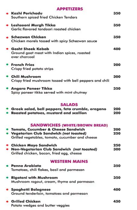 Menu at Dot Yum, Bengaluru