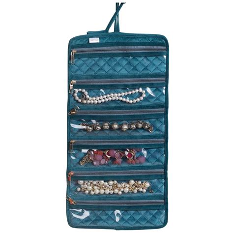 Nestasia Green Portable and Foldable 6-Compartment Velvet Jewellery ...
