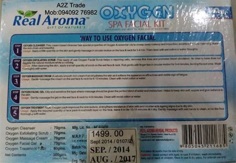 Real Aroma Oxygen Spa Facial Kit, 5 in 1 Facial Kit, Oxygen Facial Kit ...