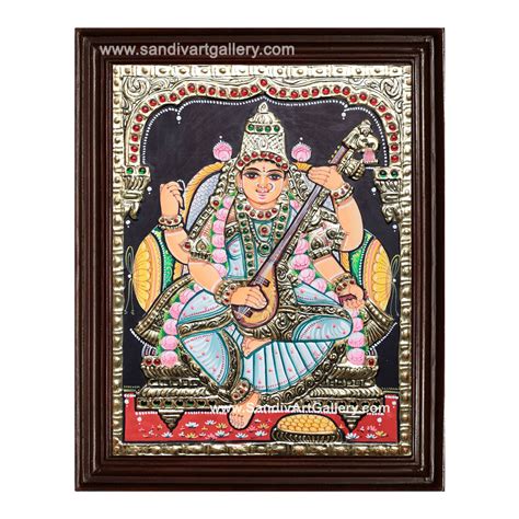 Shop Online Saraswathi Tanjore Painting - Sandiv Art Gallery