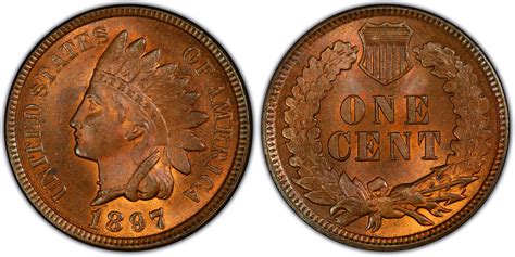 1897 1C 1 in Neck, RB (Regular Strike) Indian Cent - PCGS CoinFacts