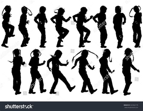 Silhouettes Little Girl On White Background Stock Vector (Royalty Free) 322362179 | Shutterstock