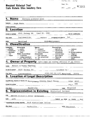 Fillable Online mht maryland State- Historic Sites Inventory Form Fax ...