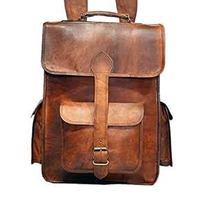 Buy HIDE 1858 TM Vintage Bags Genuine Leather Rucksack Travel Backpack ...
