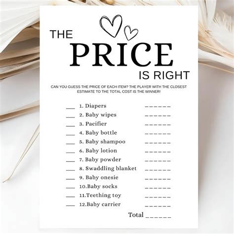 The Price is Right Game Baby Shower Game Baby Price is Right Guess the ...