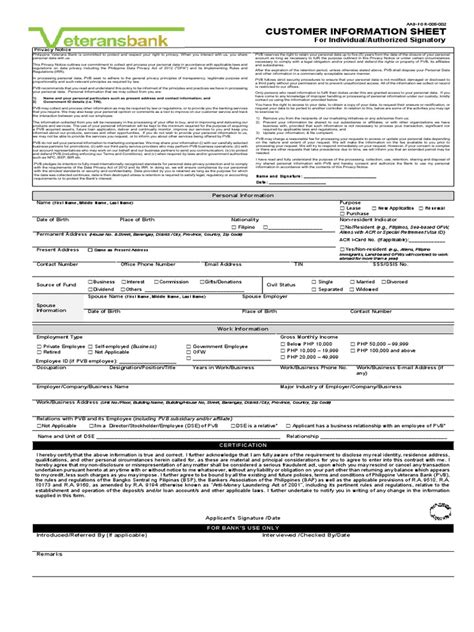 Customer Information Sheet Text 的图像结果