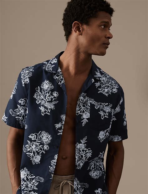 Buy Cotton Rich Floral Print Pyjama Top at Marks & Spencer