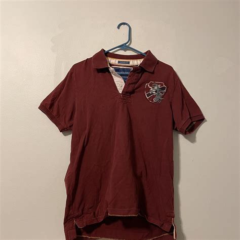 Red Vintage Fit American Eagle Outfitters Polo Men’s... - Depop