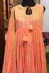 Buy Gopi Vaid Peach Marwar Tiered Anarkali Set Online | Aza Fashion.
