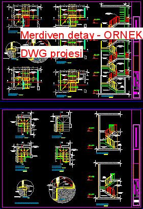 Merdiven sistem detayı 1-20 dwg projesi - Autocad Projeler