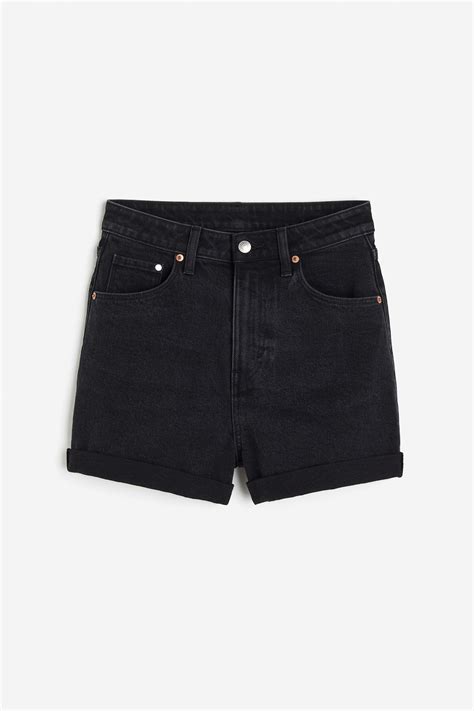 Women's Black Mom Ultra High Denim shorts | H&M CA